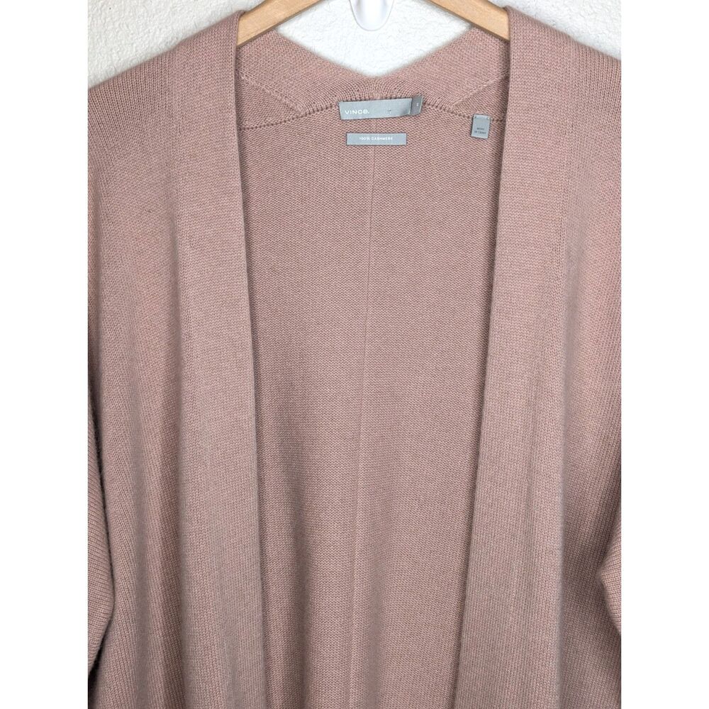 EUC Vince 100% Cashmere Open Front Cardigan Sz XS Pink Relaxed Soft Oversized - Picture 4 of 8